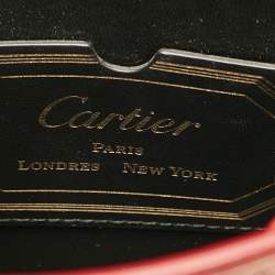 Pre Owned Cartier Red Leather Mini Guirlande De Cartier Top Handle Bag