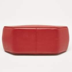 Pre Owned Cartier Red Leather Mini Guirlande De Cartier Top Handle Bag