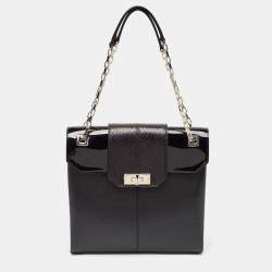 Cartier Black Python, Patent and Leather Feminine Line Tote