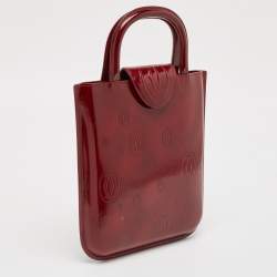 Pre Owned Cartier Red Glossy Leather Happy Birthday Tote
