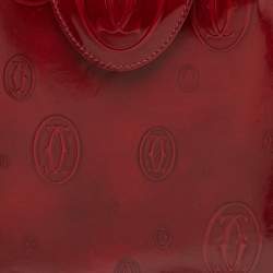 Pre Owned Cartier Red Glossy Leather Happy Birthday Tote