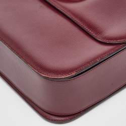 Cartier Burgundy Leather Must de Cartier Flap Shoulder Bag