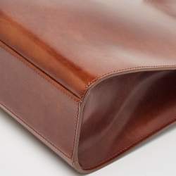 Cartier Brown Glossy Leather Panthere Chain Tote