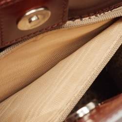 Cartier Brown Glossy Leather Panthere Chain Tote