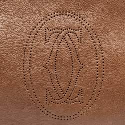 Pre Owned Cartier Brown Leather Marcello de Cartier Satchel