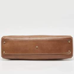 Pre Owned Cartier Brown Leather Marcello de Cartier Satchel