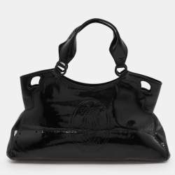 Pre Owned Cartier Black Patent Leather Large Marcello de Cartier Bag