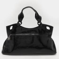Pre Owned Cartier Black Patent Leather Large Marcello de Cartier Bag
