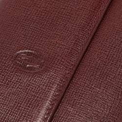 Cartier Burgundy Leather Must de Cartier Kisslock French Wallet