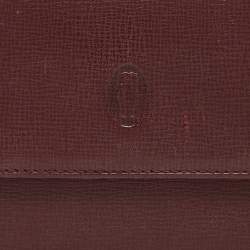 Cartier Burgundy Leather Must de Cartier Kisslock French Wallet