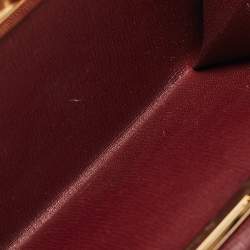 Cartier Burgundy Leather Must de Cartier Kisslock French Wallet