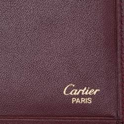 Cartier Burgundy Leather Must de Cartier Wallet Organizer 