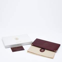 Cartier Burgundy Leather Must de Cartier Wallet Organizer 