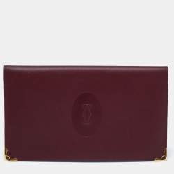 Cartier Burgundy Leather Must de Cartier Wallet Organizer 