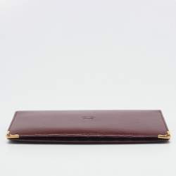 Pre Owned Cartier Red Leather Must de Cartier Continental Wallet