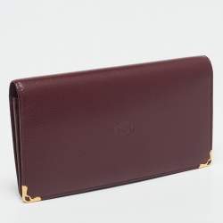 Pre Owned Cartier Red Leather Must de Cartier Continental Wallet