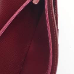 Pre Owned Cartier Red Leather Must de Cartier Continental Wallet