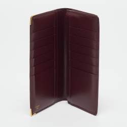 Pre Owned Cartier Red Leather Must de Cartier Continental Wallet