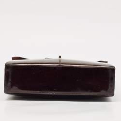 Pre Owned Cartier Burgundy Patent Leather/Suede and Snakeskin Classic Feminine Line Chain Bag