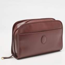 Cartier Burgundy Leather Le Must De Cartier Zip Pouch