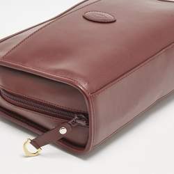 Cartier Burgundy Leather Le Must De Cartier Zip Pouch