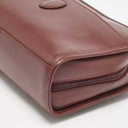 Cartier Burgundy Leather Le Must De Cartier Zip Pouch
