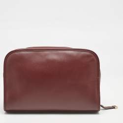 Cartier Burgundy Leather Le Must De Cartier Zip Pouch