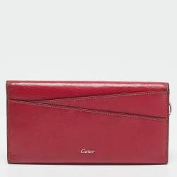 Cartier Fuchsia Leather Les Must Envelope Trifold Wallet