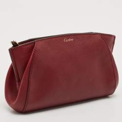 Cartier Red Leather C De Cartier Clutch