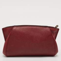 Cartier Red Leather C De Cartier Clutch