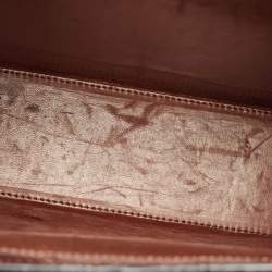 Pre Owned Cartier Brown Crocodile Panther Logo Shoulder Bag