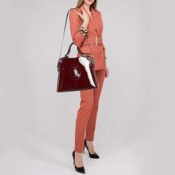 Cartier Burgundy Patent and Leather Marcello de Cartier Satchel