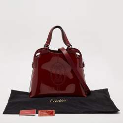 Cartier Burgundy Patent and Leather Marcello de Cartier Satchel