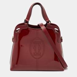 Cartier Burgundy Patent and Leather Marcello de Cartier Satchel