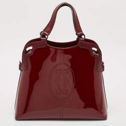 Cartier Burgundy Patent and Leather Marcello de Cartier Satchel