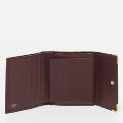 Cartier Burgundy Leather Must de Cartier Kisslock Wallet