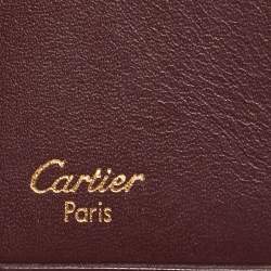 Cartier Burgundy Leather Must de Cartier Kisslock Wallet