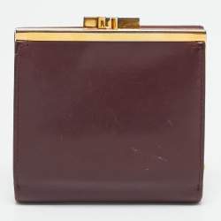 Cartier Burgundy Leather Must de Cartier Kisslock Wallet