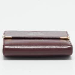 Cartier Burgundy Leather Must de Cartier Kisslock Wallet