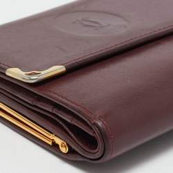 Cartier Burgundy Leather Must de Cartier Kisslock Wallet
