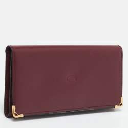 Cartier Burgundy Leather Must de Cartier Bifold Long Wallet