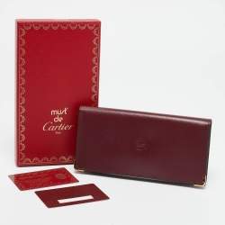 Cartier Burgundy Leather Must de Cartier Bifold Long Wallet