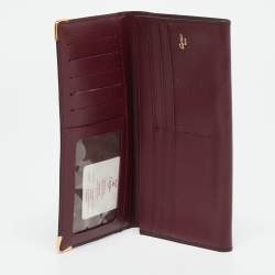 Cartier Burgundy Leather Must de Cartier Bifold Long Wallet