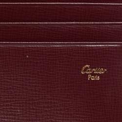 Cartier Burgundy Leather Must de Cartier Bifold Long Wallet