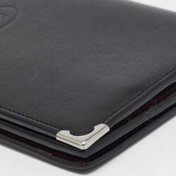 Pre Owned Cartier Black Leather Must de Cartier Bifold Long Wallet