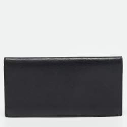 Pre Owned Cartier Black Leather Must de Cartier Bifold Long Wallet