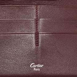 Pre Owned Cartier Black Leather Must de Cartier Bifold Long Wallet