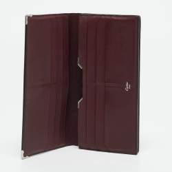 Pre Owned Cartier Black Leather Must de Cartier Bifold Long Wallet