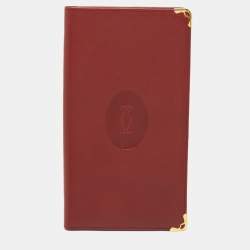 Cartier Burgundy Leather Must de Cartier Long Wallet