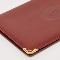 Cartier Burgundy Leather Must de Cartier Long Wallet